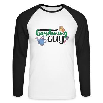 Gardening Plants Gardener Plantation Nature Gift - Unisex Long Sleeve Baseball T-Shirt - white/black - Front - Nik (191cm)