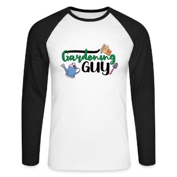 Jardinage Plantes Jardinier Plantation Nature Cadeau - T-shirt baseball manches longues Homme - blanc/noir - Devant - Nik (191cm)