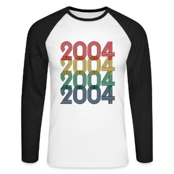 2004 Jahrgang 20. Geburtstag Männer Frauen 20 Jahre - Unisex Baseballshirt langarm - Weiß/Schwarz - Vorne - Nik (191cm)