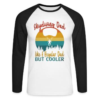 skydiving dad like a regular dad but cooler - Unisex Long Sleeve Baseball T-Shirt - white/black - Front - Nik (191cm)
