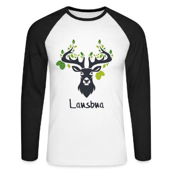 Lausbua - Unisex Baseballshirt langarm - Weiß/Schwarz - Vorne - Nik (191cm)
