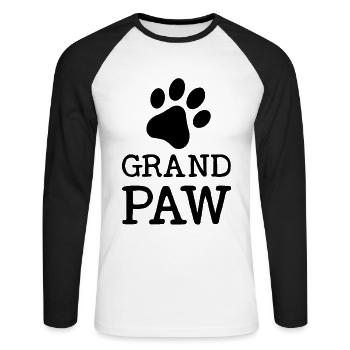 Large paw - Unisex Long Sleeve Baseball T-Shirt - white/black - Front - Nik (191cm)