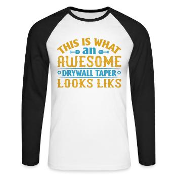 This is what a fantastic drywall cone looks like - Unisex Long Sleeve Baseball T-Shirt - white/black - Front - Nik (191cm)