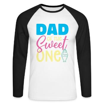 Papa de Sweet Ice Cream Lover Papa Papa - T-shirt baseball manches longues Homme - blanc/noir - Devant - Nik (191cm)
