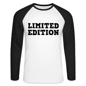 Limited Edition Saying - Unisex Long Sleeve Baseball T-Shirt - white/black - Front - Nik (191cm)