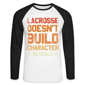 La crosse ne construit aucun personnage, elle révèle - T-shirt baseball manches longues Homme - blanc/noir - Devant - Nik (191cm)