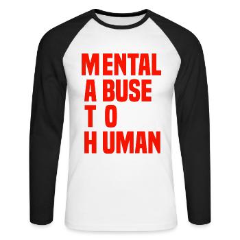 mathematics - Unisex Long Sleeve Baseball T-Shirt - white/black - Front - Nik (191cm)