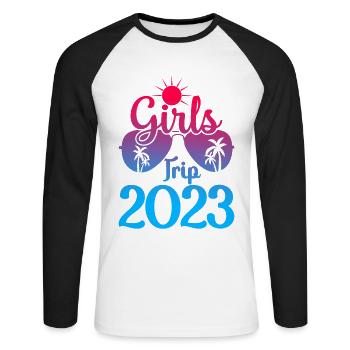 Girls Trip 2023 - Unisex Baseballshirt langarm - Weiß/Schwarz - Vorne - Nik (191cm)