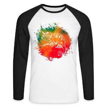 Chameleon - Unisex Long Sleeve Baseball T-Shirt - white/black - Front - Nik (191cm)