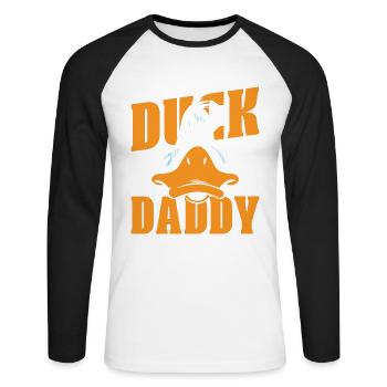Duck-vati-duck-lover duck-bird-lover - Unisex Long Sleeve Baseball T-Shirt - white/black - Front - Nik (191cm)