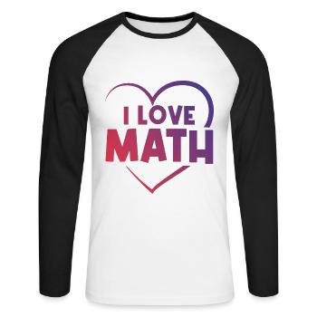 Ich liebe Mathe - Unisex Baseballshirt langarm - Weiß/Schwarz - Vorne - Nik (191cm)