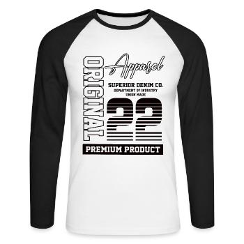 2022 Vintage Birthday Vintage Gift Retro - Unisex Long Sleeve Baseball T-Shirt - white/black - Front - Nik (191cm)