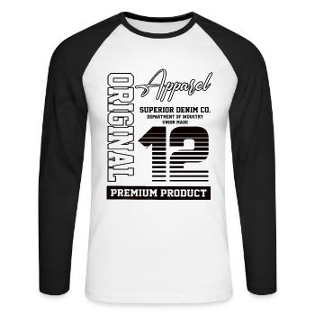2012 Vintage Birthday Vintage Gift Retro - Unisex Long Sleeve Baseball T-Shirt - white/black - Front - Nik (191cm)