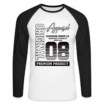 2008 Vintage Birthday Vintage Gift Retro - Unisex Long Sleeve Baseball T-Shirt - white/black - Front - Nik (191cm)