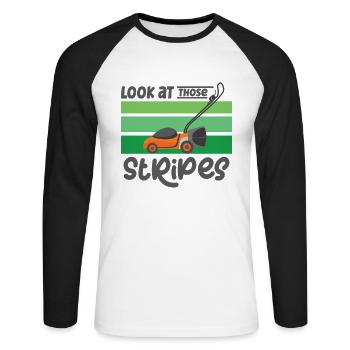 Garden Plants Gardener Lawn Mowing Leaf Blowers - Unisex Long Sleeve Baseball T-Shirt - white/black - Front - Nik (191cm)
