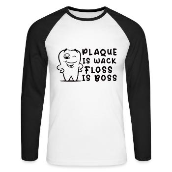 Dentist Dental Hygienist Gift Idea: Forbidden Love - Unisex Long Sleeve Baseball T-Shirt - white/black - Front - Nik (191cm)