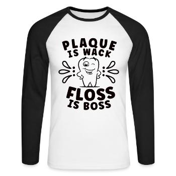 Dentist Dental Hygienist Gift Idea: Forbidden Love - Unisex Long Sleeve Baseball T-Shirt - white/black - Front - Nik (191cm)