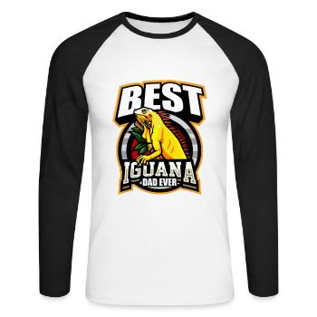 Iguana Pet | Reptiles Reptile Animals Gifts - Unisex Long Sleeve Baseball T-Shirt - white/black - Front - Nik (191cm)