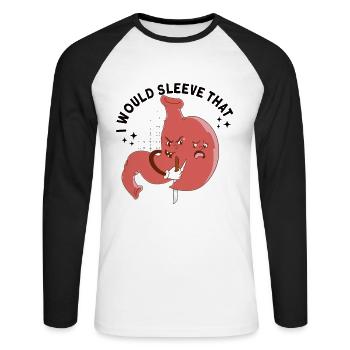 Sleeve gastrectomy Sleeve gastrectomy - Unisex Long Sleeve Baseball T-Shirt - white/black - Front - Nik (191cm)
