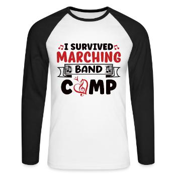 Marching Band Clarinetist School Probenmusik - Unisex Baseballshirt langarm - Weiß/Schwarz - Vorne - Nik (191cm)