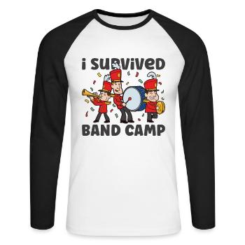 Marching Band Clarinetist School Probenmusik - Unisex Baseballshirt langarm - Weiß/Schwarz - Vorne - Nik (191cm)