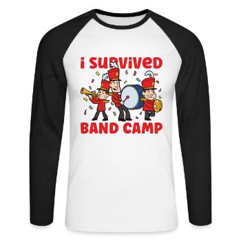 Marching Band Clarinetist School Probenmusik - Unisex Baseballshirt langarm - Weiß/Schwarz - Vorne - Nik (191cm)