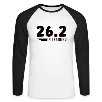 Runners's Half Marathon Finishers - Unisex Long Sleeve Baseball T-Shirt - white/black - Front - Nik (191cm)