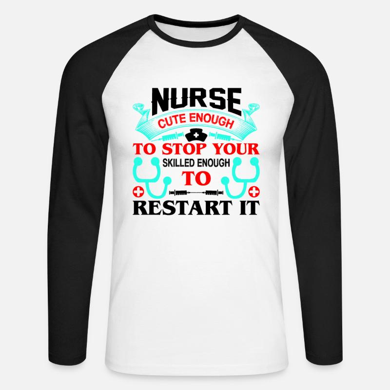 Krankenschwester - Unisex Baseballshirt langarm - Weiß/Schwarz