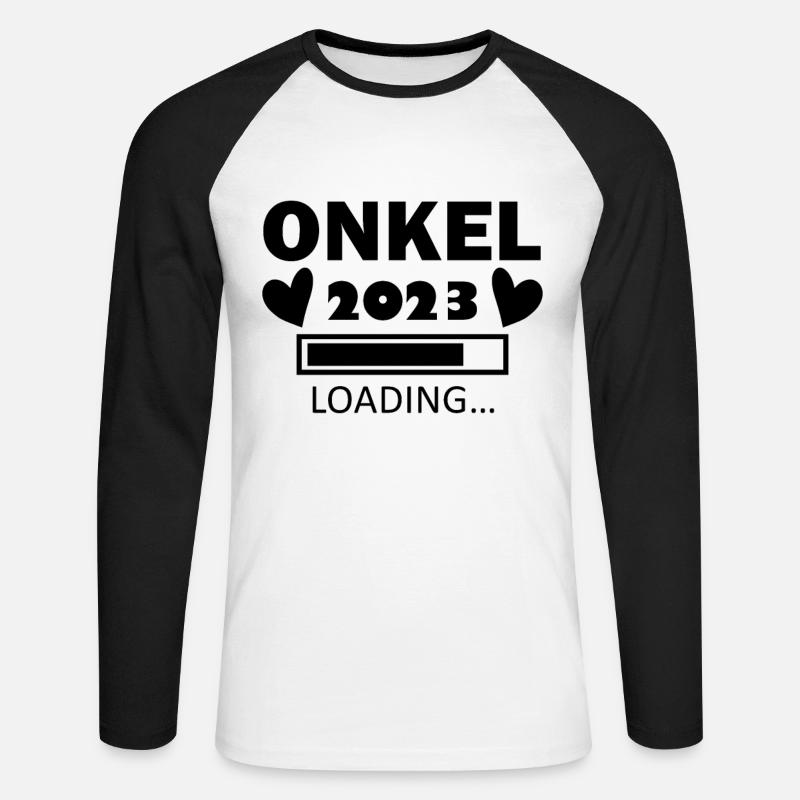 Onkel 2023 Loading - Unisex Baseballshirt langarm - Weiß/Schwarz
