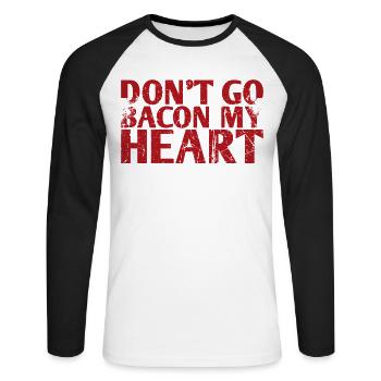 Don’t Go Bacon My Heart Marriage Design Pour Le - T-shirt baseball manches longues Homme - blanc/noir - Devant - Nik (191cm)