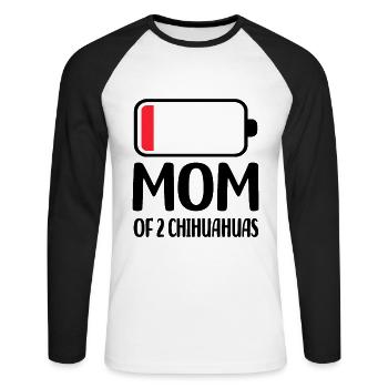Chihuahua Gifts for Chihuahua Lovers Dogs - Unisex Long Sleeve Baseball T-Shirt - white/black - Front - Nik (191cm)