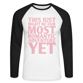This Could Be Our Most Romantic Bride - Unisex Long Sleeve Baseball T-Shirt - white/black - Front - Nik (191cm)