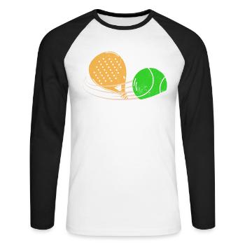 Padel Queen Padelschläger Ball Design Für Padel - Unisex Baseballshirt langarm - Weiß/Schwarz - Vorne - Nik (191cm)