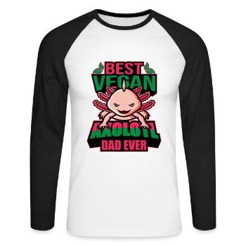 Axolotl Gifts for Vegans - Unisex Long Sleeve Baseball T-Shirt - white/black - Front - Nik (191cm)
