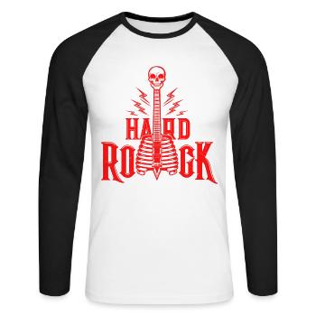 Musik Hardrock Heavy Metal Rock Konzert Festival - Unisex Baseballshirt langarm - Weiß/Schwarz - Vorne - Nik (191cm)
