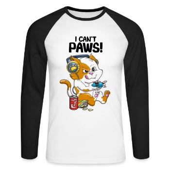 Funny Cat Gaming Kinder Jungen Gamer Videospiele & - Unisex Baseballshirt langarm - Weiß/Schwarz - Vorne - Nik (191cm)
