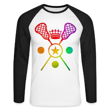 Lacrosse - Unisex Baseballshirt langarm - Weiß/Schwarz - Vorne - Nik (191cm)