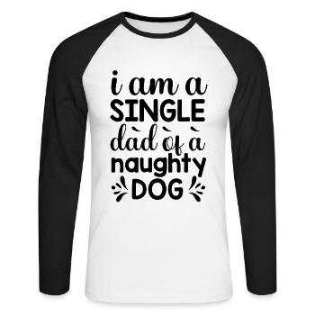 Single Parent Dog Papa - Unisex Long Sleeve Baseball T-Shirt - white/black - Front - Nik (191cm)