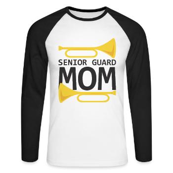 Marching Band Clarinetist School Rehearsal Music - Unisex Long Sleeve Baseball T-Shirt - white/black - Front - Nik (191cm)