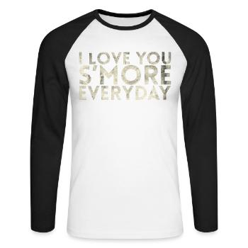 I Love You More Everyday Marriage Design For - Unisex Long Sleeve Baseball T-Shirt - white/black - Front - Nik (191cm)