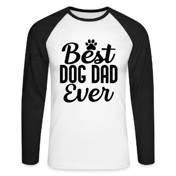 Best dog dad of all time - Unisex Long Sleeve Baseball T-Shirt - white/black - Front - Nik (191cm)