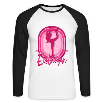 Eislaufen - Unisex Baseballshirt langarm - Weiß/Schwarz - Vorne - Nik (191cm)