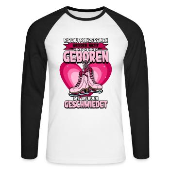 Eislaufen - Unisex Baseballshirt langarm - Weiß/Schwarz - Vorne - Nik (191cm)