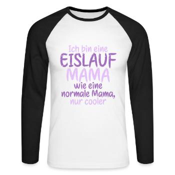 Eislaufen - Unisex Baseballshirt langarm - Weiß/Schwarz - Vorne - Nik (191cm)