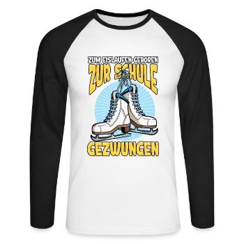Eislaufen - Unisex Baseballshirt langarm - Weiß/Schwarz - Vorne - Nik (191cm)