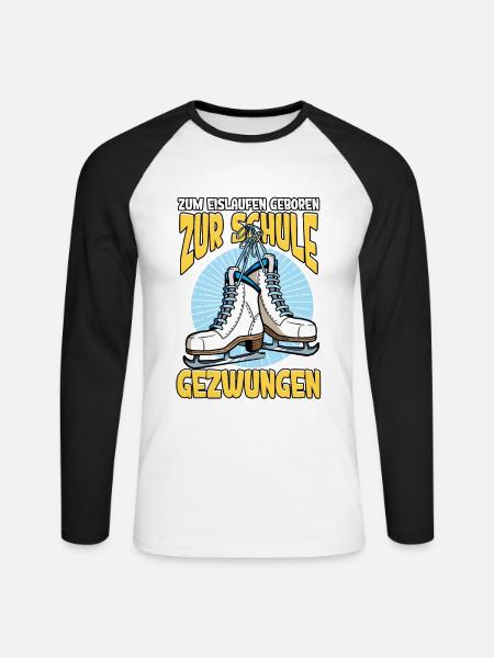 Eislaufen - Unisex Baseballshirt langarm - Weiß/Schwarz