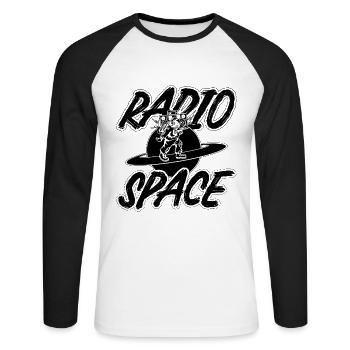 Astronomy Music Lover Stars Radio Space Universe - Unisex Baseballshirt langarm - Weiß/Schwarz - Vorne - Nik (191cm)