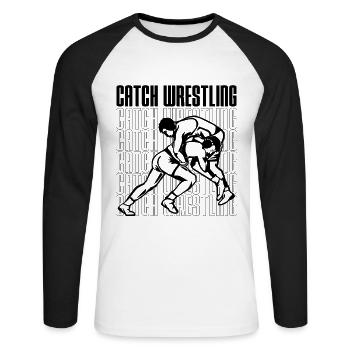 Catch Wrestler Wrestling Sport Fight Grappling - T-shirt baseball manches longues Homme - blanc/noir - Devant - Nik (191cm)