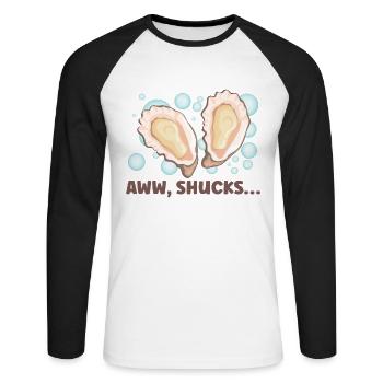 Oyster Lovers Funny Oyster Oyster Shucker - Unisex Long Sleeve Baseball T-Shirt - white/black - Front - Nik (191cm)