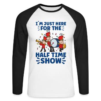 Fanfare Clarinettiste École de musique de répétition - T-shirt baseball manches longues Homme - blanc/noir - Devant - Nik (191cm)